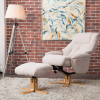Dubai Recliner Chair & Footstool in Lisbon Wheat